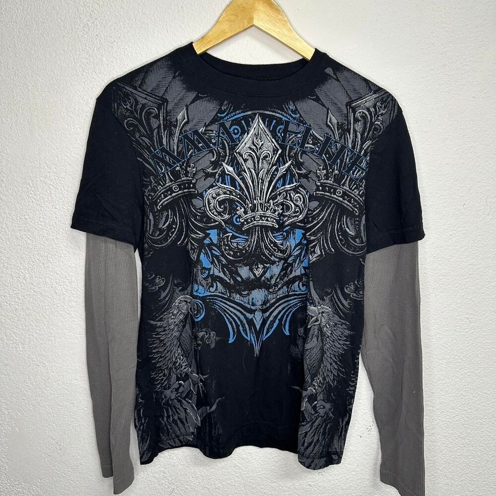 Mma-elite Men's Black and Grey Shirt